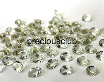 Natural Green Amethyst Pear 6x9mm Faceted aaa quality- Loose Green Amethyst AAA Quality