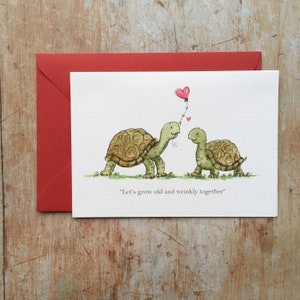 Let's grow old and wrinkly together | Valentines Card | Tortoise card | Cute Anniversary card | Valentine’s Day card | anniversary card