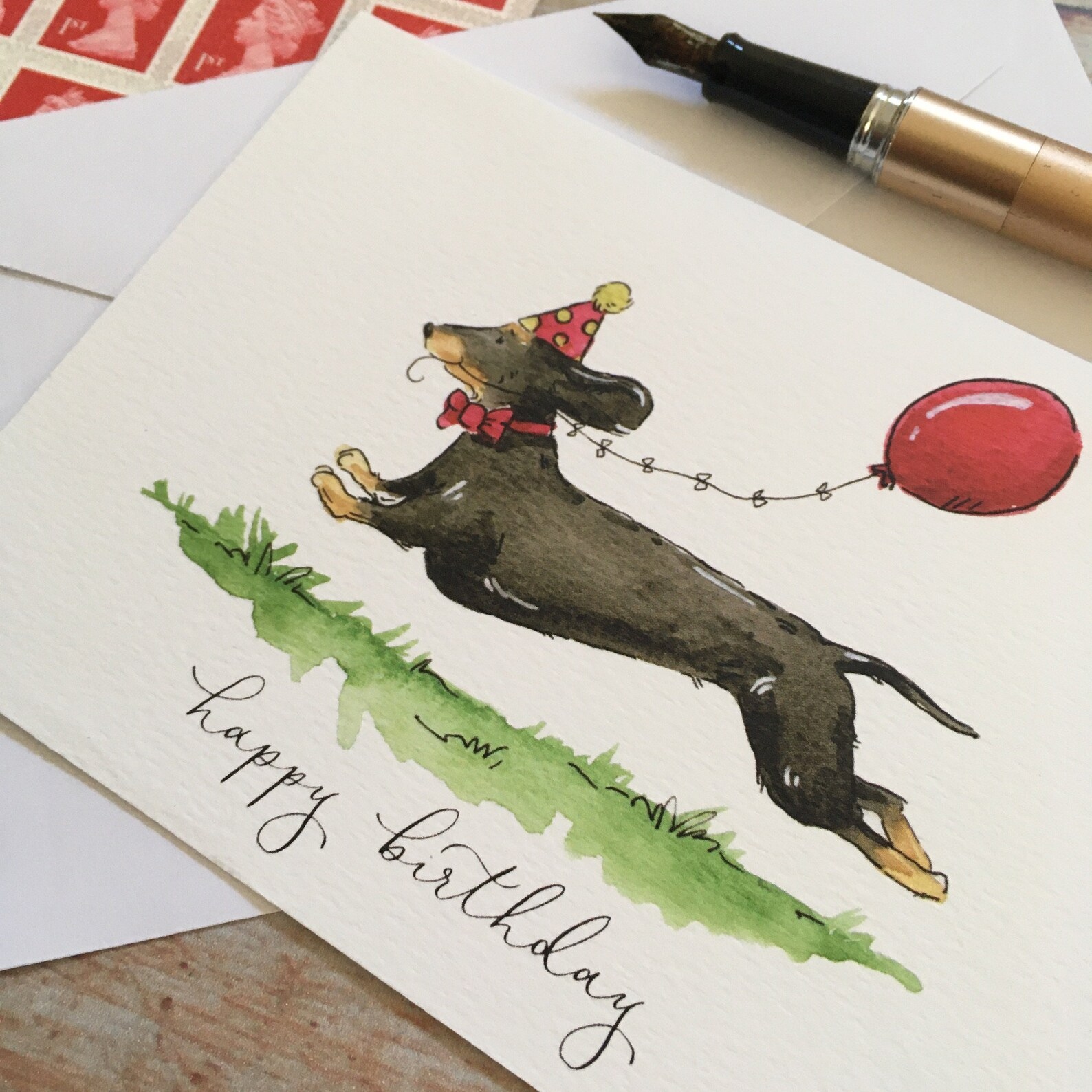 Sausage Dog Happy Birthday Card Dachshund Happy Birthday Etsy