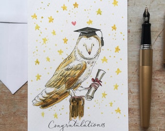 Congratulations card | Congratulations Graduation card | Graduation card | Pass exam card | Exam card | Pass card | Owl card