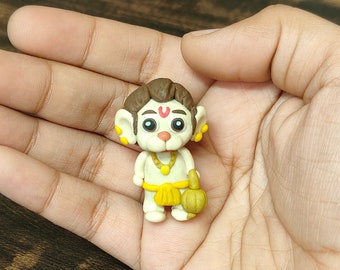 baby Hanuman figure, doll, figurine, toy, miniature, Monkey God, hindu god, handmade, customisable