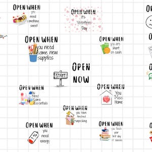 Open When COLLEGE STUDENT Label bundle for care packages