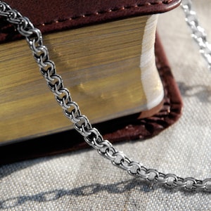 Silver Chain Bismarck Mens Necklace - Garibaldi Oxidized Sterling Chain for Women or Men / Male