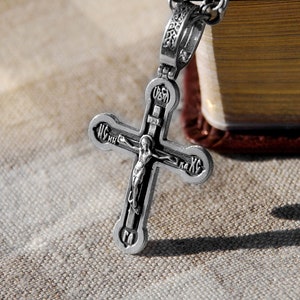 Russian Orthodox Cross 925 Silver Jewelry Necklace for Man and Women