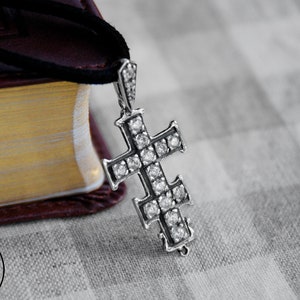 Orthodox Sterling Silver Jewelry Cross Necklace for Women or Men - Religious Jewelry Pendant with Chain