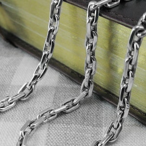 Mens Anchor Thick Silver Chain Necklace - Oxidized Men or Woman Mariner Anchor Chain - Viking Sailor Silver Anchor Necklace