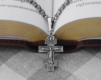 Collana Con Croce Grande In Argento, Collana Con Crocifisso - Foto 5