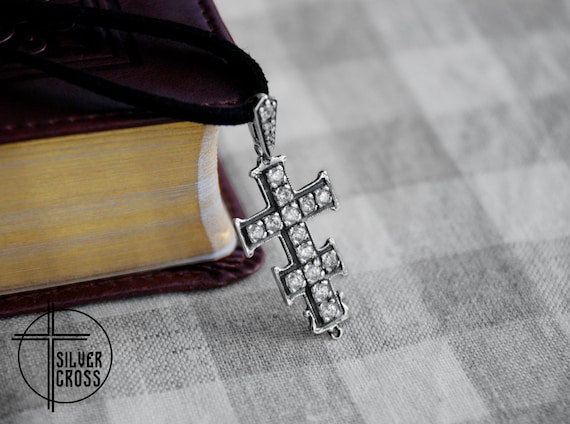Collana A Croce Ortodossa ONEFINITY In Argento 925 Con Inserto In Abalone, Ciondolo Religioso, Catena In Acciaio Inox Regolabile 22+2 Pollici, Con Scatola Regalo - 3