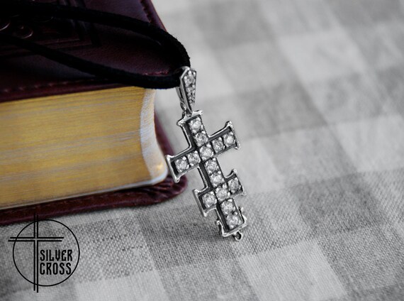 ONEFINITY Collana Croce Ortodossa In Argento 925 Con Abalone - Ciondolo Religioso In Scatola Regalo