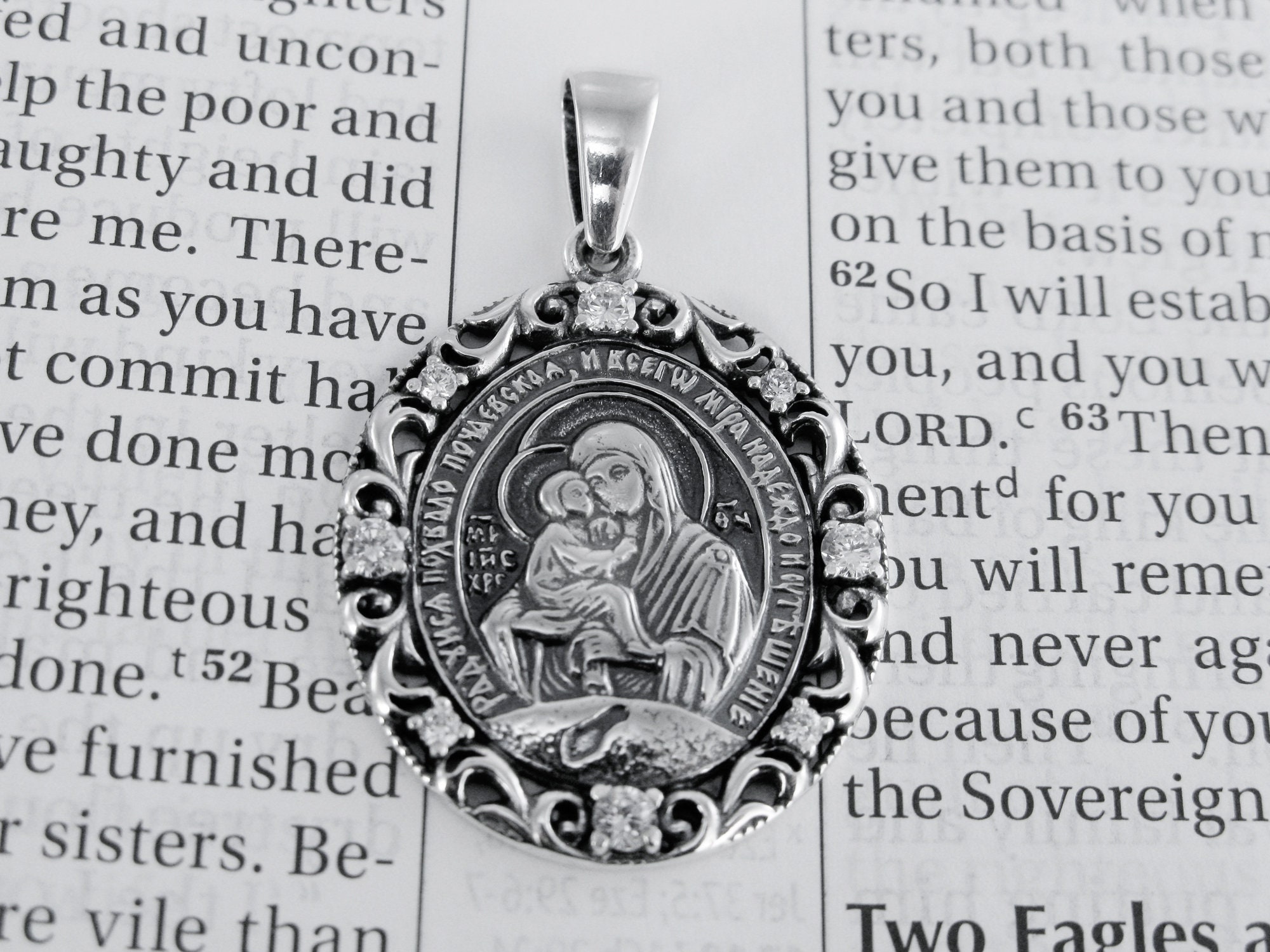 Orthodox Icon Pendant Necklace Saint Virgin Mary and Jesus Etsy