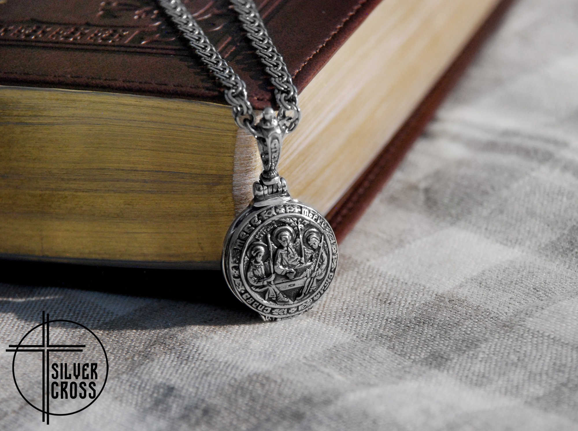 Holy Locket Pattern Holy Trinity Orthodox Locket Christian Jewelry Pendant - Saint ...