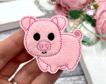 ITH Schwein Filztier, Stickmuster, Stickdesign, Filztier Designs, digitale Designs