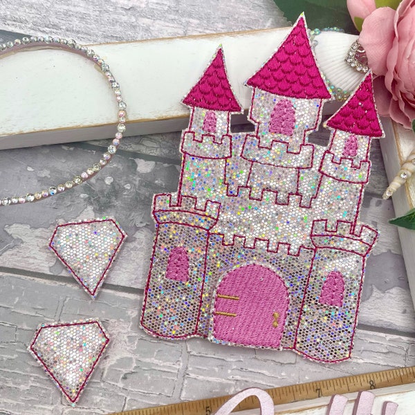 ITH Princess Castle Bow Holder, Clippie Keeper, Castle Felties, Digital Designs, Feltie Designs,Digital Downloads, Embroidery File