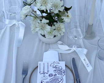 Nastro segnaposto per matrimonio personalizzato / Elegante cravatta per bomboniera