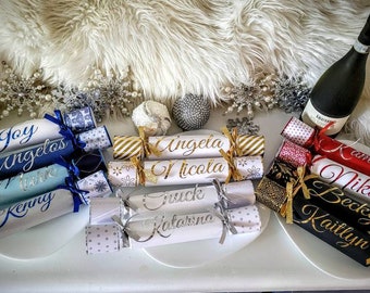 Personalized Christmas Crackers - Fill Your Own - Handmade 11" Luxury - Deluxe - Foil