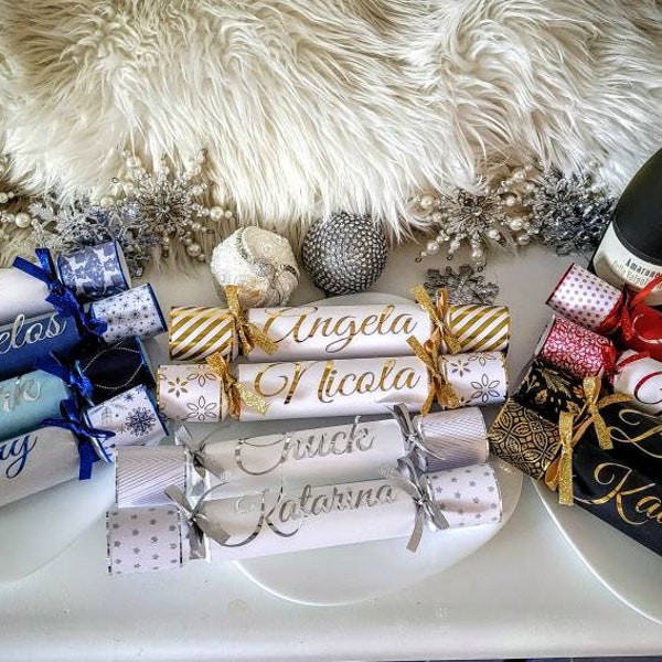 Personalized Christmas Crackers - Fill Your Own - Handmade 11" Luxury - Deluxe - Foil