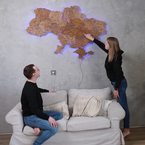 Ukraine Map, Wood World Map led, world map