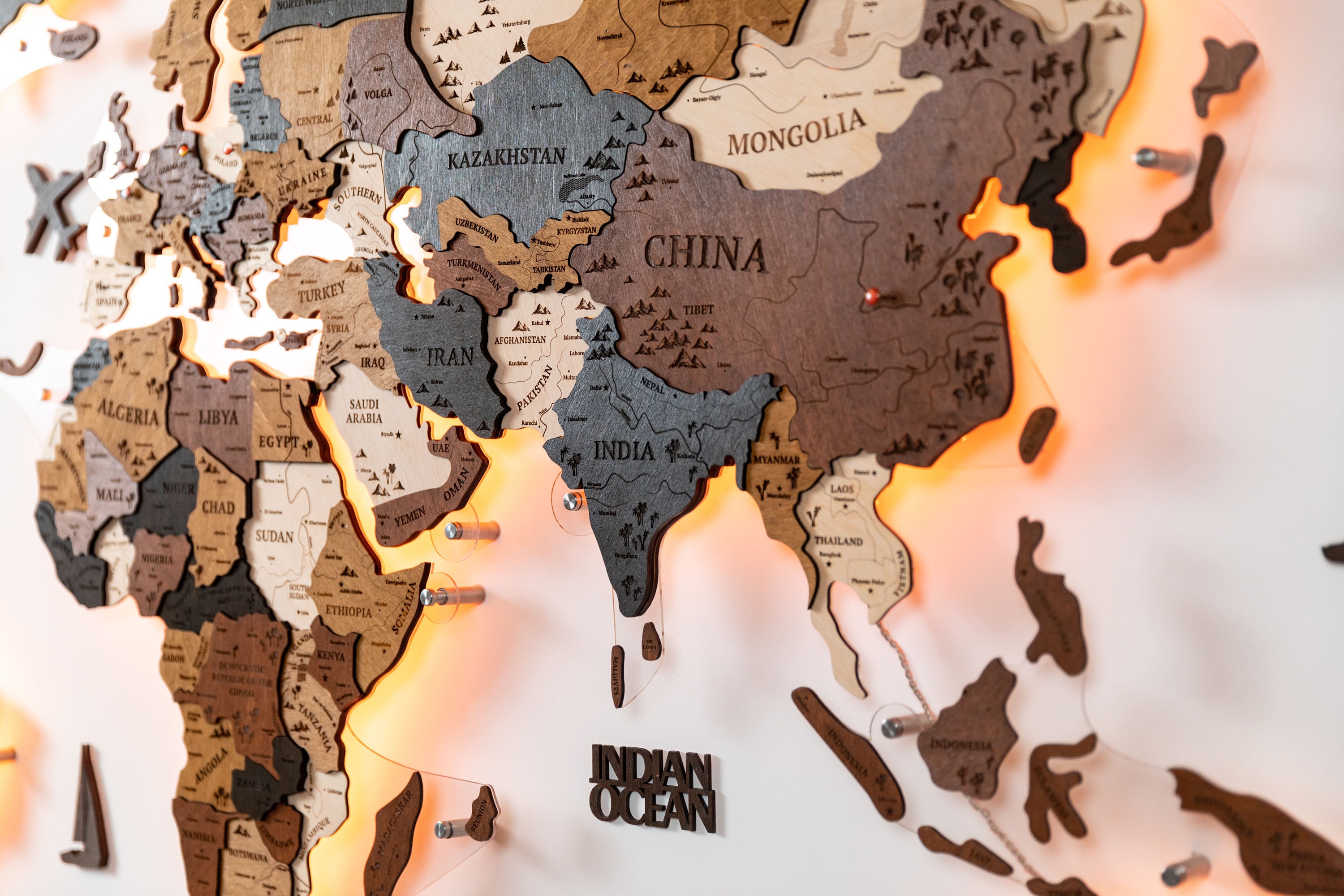 Travel, Learn and Explore With These Wooden World Maps by Enjoy The Wood