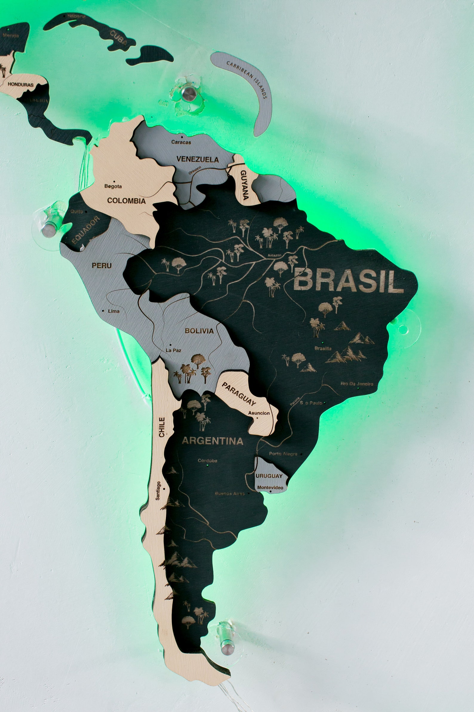 3d Wood World Map Led Lighting Home Gifts Travel World Map Etsy