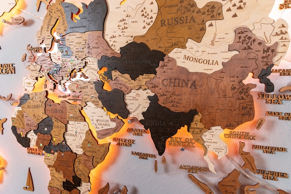 Get 3D Wooden World Map For Wall - Colorfullworlds – ColorfullWorlds