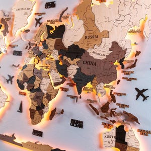 Map of The World, Push Pin Map, World Map, Wellkarte, World Map Wall Art, Wood World Map, Wooden Travel, Personalized Travel, Led Map