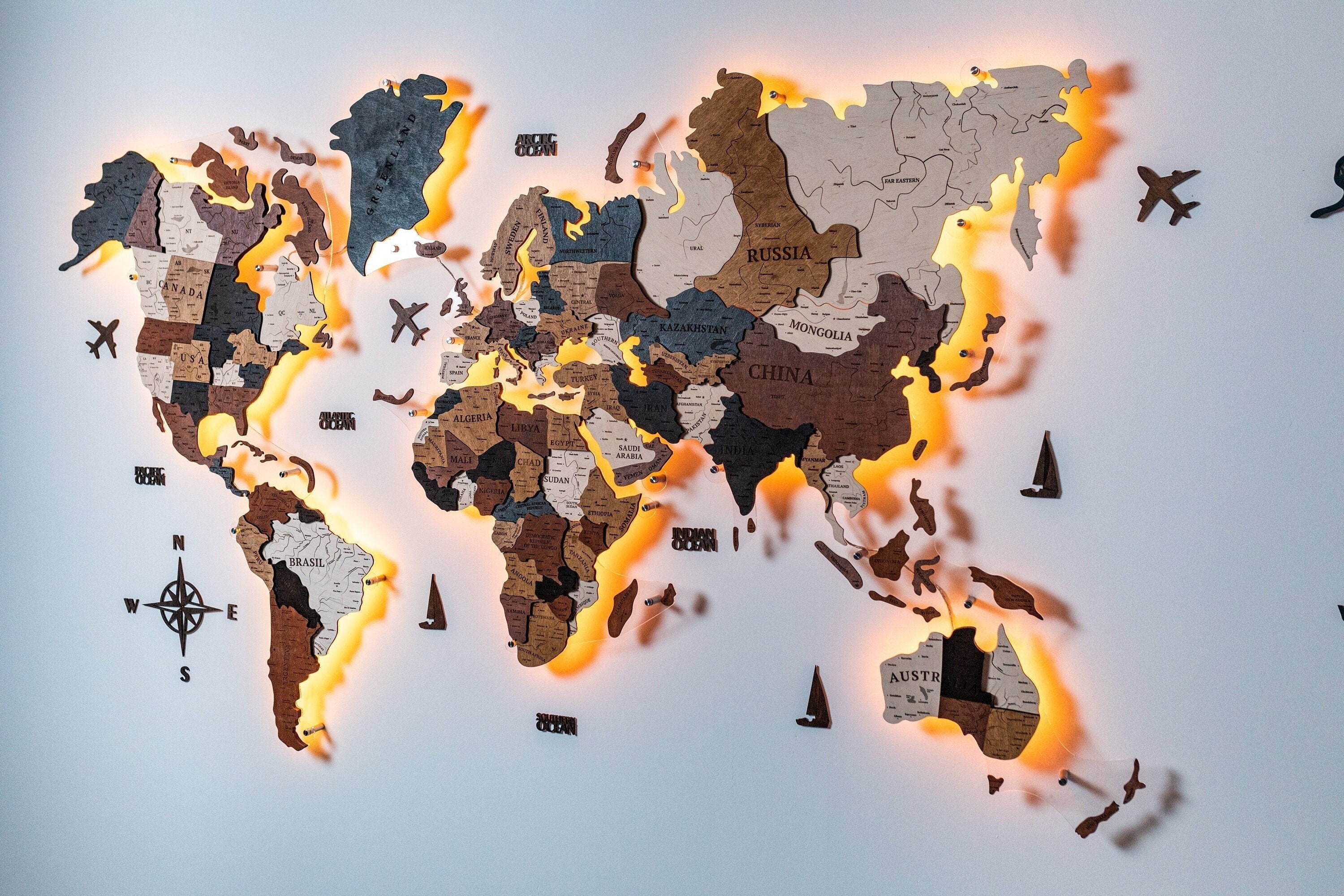 Wooden World Map Wall Decor World Map Wood Map Wall Art Etsy UK