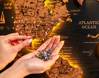 Colorful Map Push Pins – Travel Cork Board Pins, 100 pcs