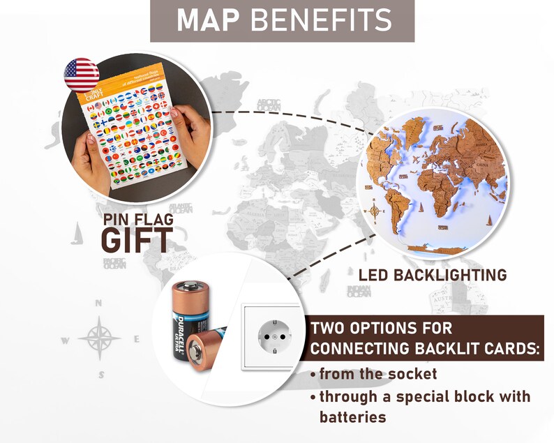 LED World Map Wall Art Wood Wall Map Large Wall Art Travel Etsy