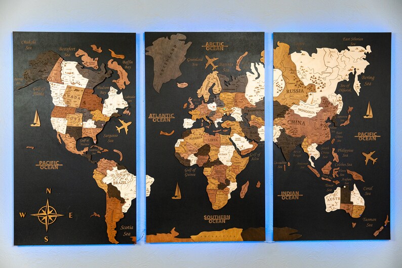 World Map Push Pin Wall Art World Map Board Wooden World Map Etsy UK