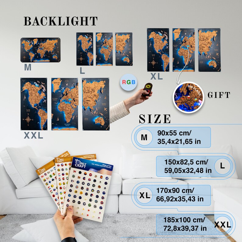 Cork World Map Push Pin Travel Map Wooden Map Cork Map Wall Etsy