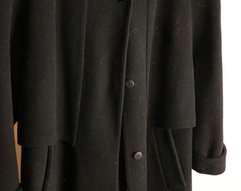 Schwarzer Wollmantel Etsy