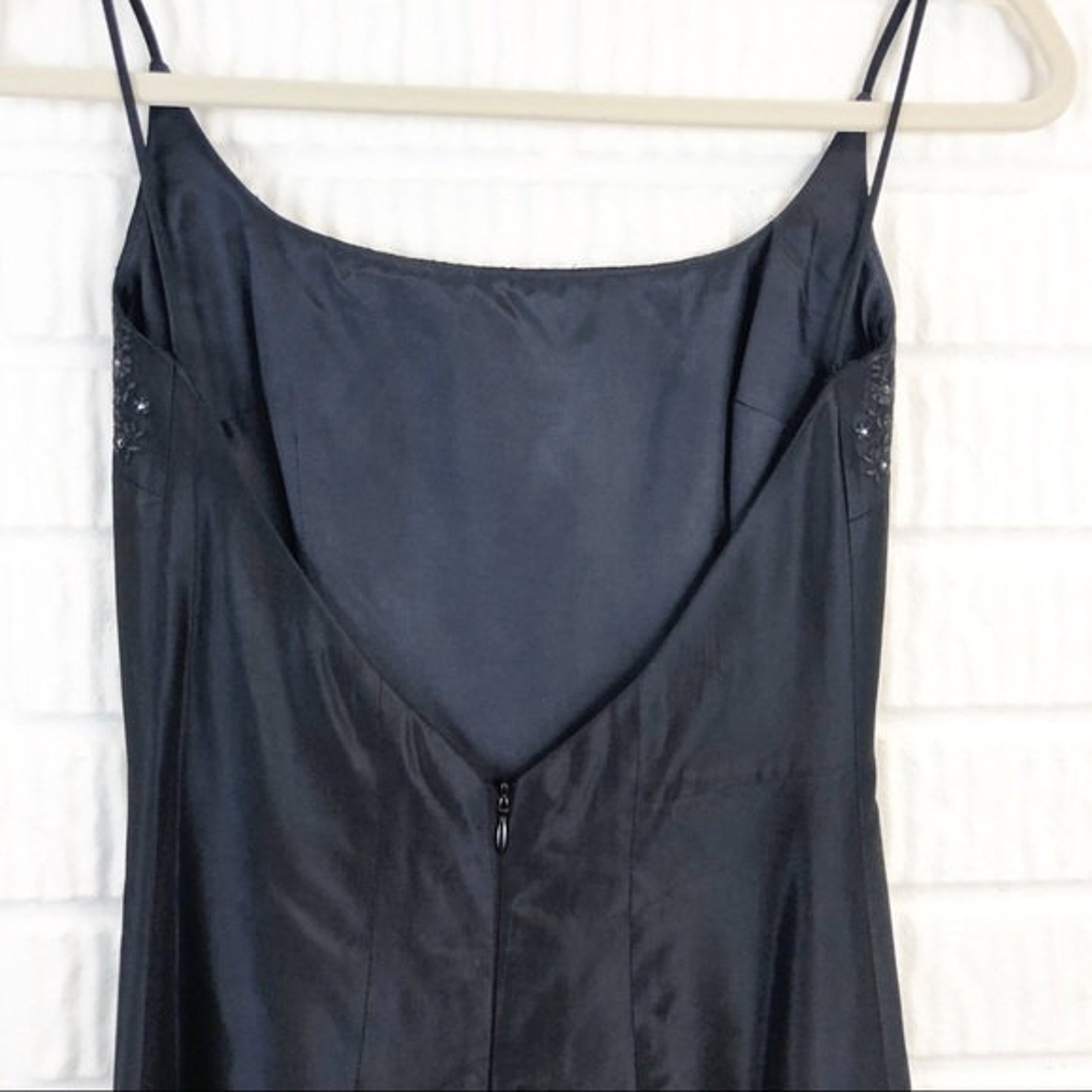 Vintage Laundry by Shelli Segal dark blue taffeta dress Etsy