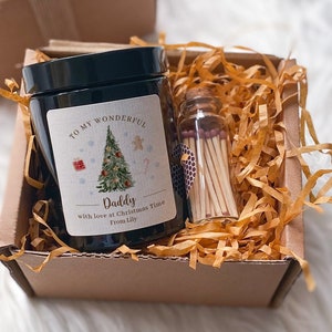 Personalised Scented Candle Christmas Gift for Daddy / Gift Box for Him / Merry Christmas Cosy Stylish Unique Vegan Xmas Present