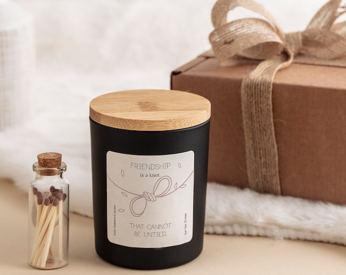 Friendship Is A Knot That Cannot Be Untied Scented Candle Gift / Best friend Christmas Birthday Gift / Xmas present / Far Away Gift