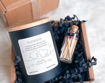 Friendship Scented Candle Gift / I Feel So Lucky My Friend Is You / Best friend Christmas Birthday Gift / Xmas present / Far Away Gift