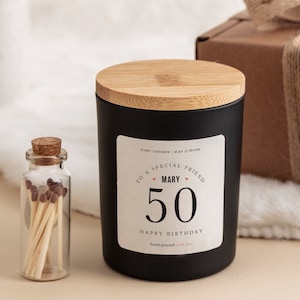 50. Geburtstag Kerze Geschenk-Set Freund Mama Schwester Kollege Geschenk-Box Geschenke Freund Happy 50. Geburtstagsgeschenk An einen besonderen Freund vegane Kerze