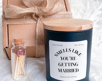 Regalo de compromiso divertido: vela aromática con aroma a boda. Un regalo de bodas único para la novia, el novio o la pareja comprometida.