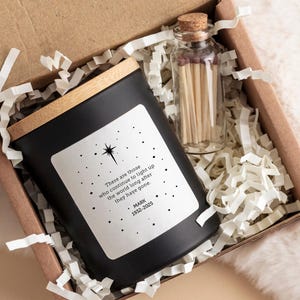 Personalised Memorial Candle Gift with Name and Dates Remembrance Keepsake for Loss of Loved One Bereavement Tribute with Gift Box Matches