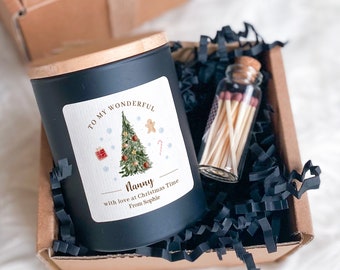 Personalised Scented Candle Christmas Gift for Nanny / Gift Box for Her / Merry Christmas Cosy Stylish Unique Vegan Xmas Present