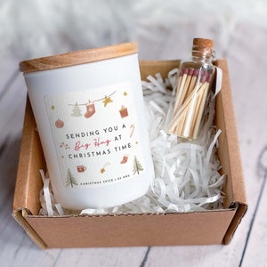 Senden Ihnen eine große Umarmung zur Weihnachtszeit Duftkerze Geschenk-Set für Sie Him gemütlich Vegan Weihnachtsgeschenk Mutter Oma Tante Kollege Freund Chef