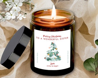 Christmas Candle for Sister Mummy Nanny Auntie Grandma / Christmas Gift For Her / Secret Santa Gift / To a Wonderful Merry Christmas Candle