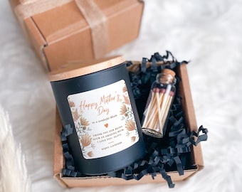 Personalised Happy Mother&#39;s Day scented soy wax vegan candle / With your own text / Gift for mum mummy mama / First Mother&#39;s Day / 1st
