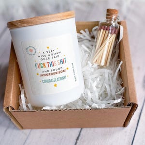 Funny New Job Candle Gift for Her A Very Wise Woman Once Said Quote Congratulations Gift Box with Matches Faraway Gift Friend Colleague