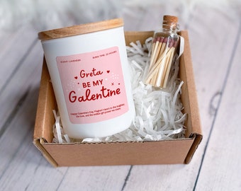 Personalised Be My Galentine Candle Gift for Friend Her Him Soy Wax Candle Vegan Happy Galentines Gift for Best Friends Mum Sister Bestie