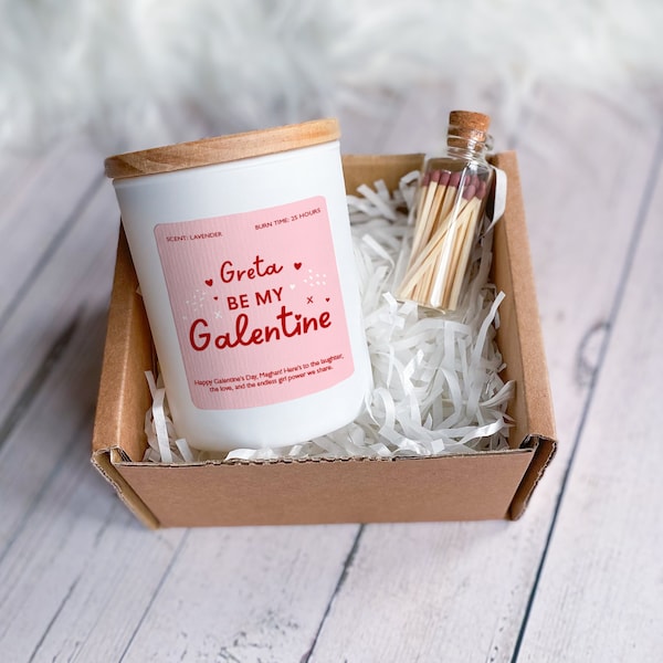 Personalisierte Be My Galentine Kerze Geschenk für Freund Her Him Sojawachs Kerze Vegan Happy Galentines Geschenk für Beste Freundin Mum Sister Bestie