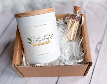 Lasst uns drinnen bleiben Herbst Duftkerze Kürbis Gewürz Gemütliches Büro Dekor Herbst Geschenk für Freunde Mutter Geburtstag Herbst Vibes Dekoration
