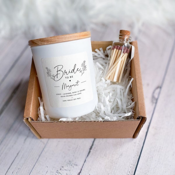 Bride to be Candle with Name and Your Text Gift for Bride Bridal Shower Present Hen Party Gift with Bride Name and Wedding Rings