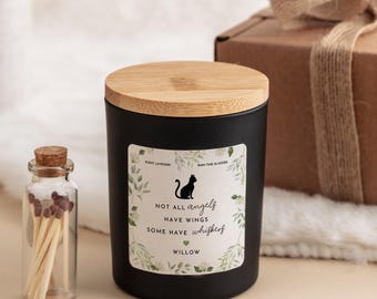 Personalised Cat Loss Memorial Candle Remembrance Gift Not All Angels Have Wings Some Have Whiskers Bereavement Keepsake