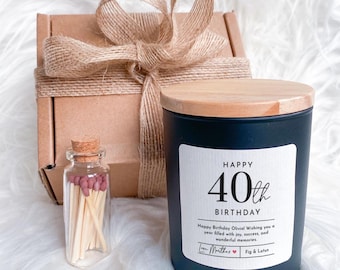 Vela de cumpleaños, regalo minimalista para ella, recuerdo de hito para su amiga, hermana, madre o compañera de trabajo, regalo para el 20º, 30º, 40º, 50º o 60º cumpleaños.