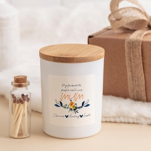 Personalisierte Duftkerze Geschenk für Mama mit Kindernamen Meine Lieblingsmenschen nennen mich Mama Muttertag Mamas Geburtstag Weihnachtsgeschenk